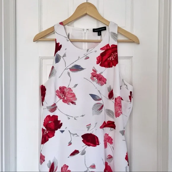 Banana Republic A-Line White Floral Sleeveless Dress - Picture 4 of 7